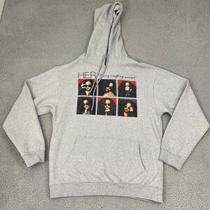 H.E.R Concert Hoodie L Gray Tour Merch Pullover
